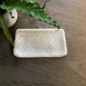 Vintage Cream Evening Bag  5” x 10”